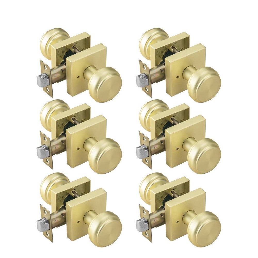 parro 6 Pack Brushed Gold Interior Door Knobs, New In Box